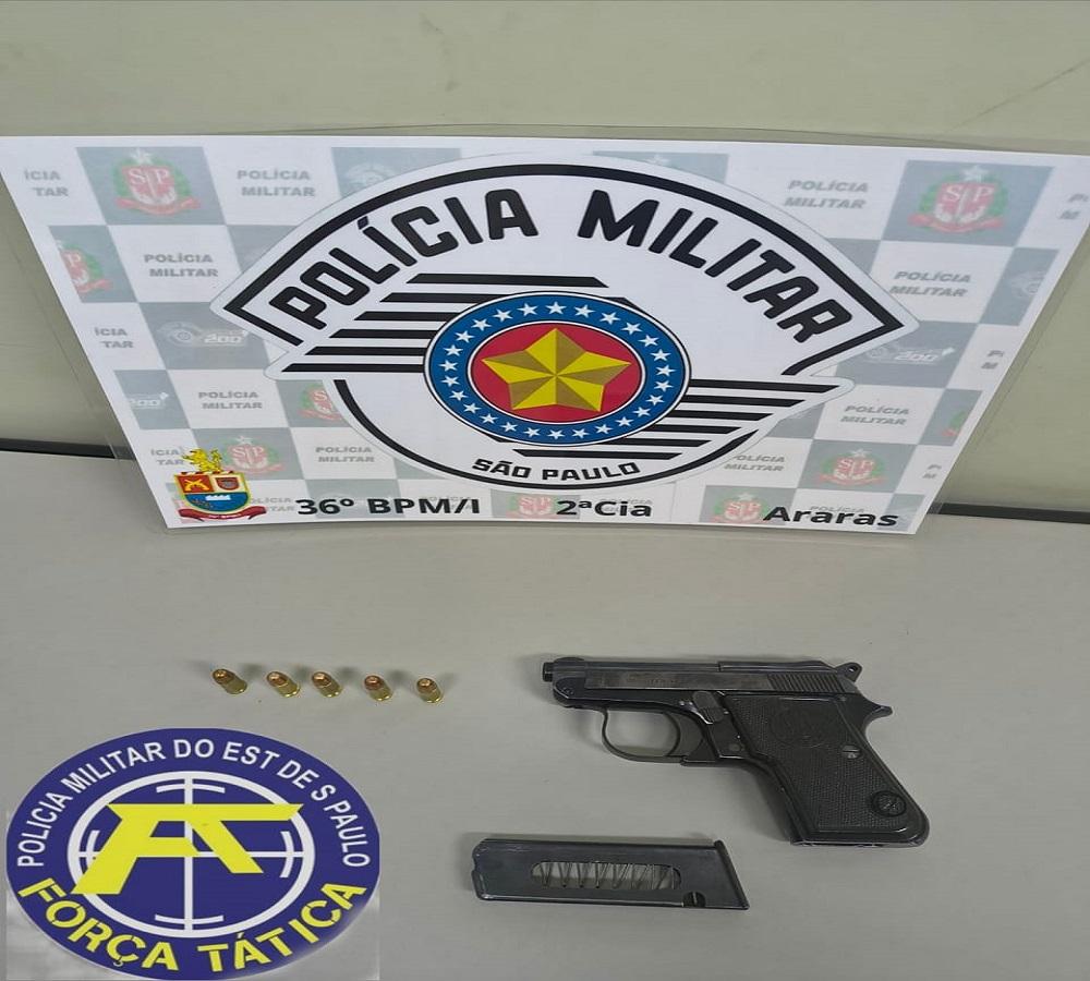 POLÍCIA MILITAR PRENDE HOMEM POR POSSE ILEGAL DE ARMA DE FOGO EM ARARAS