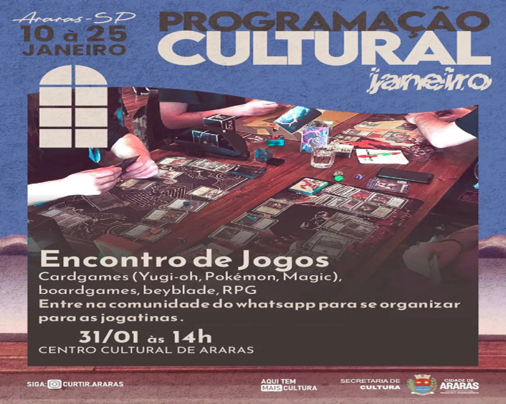 Programação cultural da semana tem exposição, encontro de jogos e música