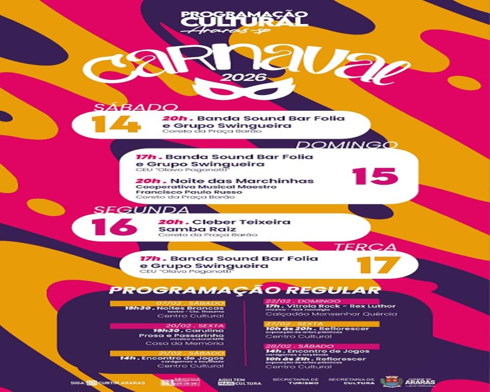 Programação de Carnaval acontece na Praça Barão e no CEU