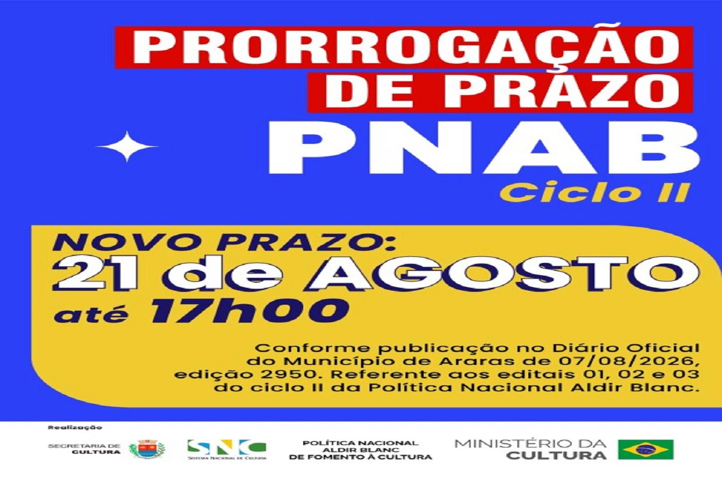 Cultura prorroga inscrições para a PNAB 2026